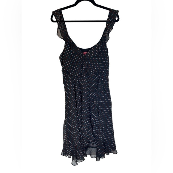 Betsey Johnson Women’s Textured Swiss Dot Multi Colored Faux Wrap Dress Sz 8” - Picture 3 of 15